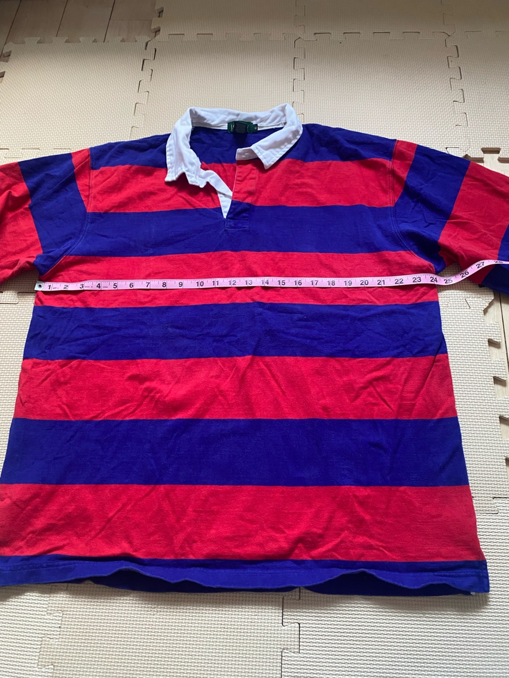 Jcrew Classic Rugby Striped Long-Sleeve Shirt - Red & Blue Size XL - Picture 4 of 5